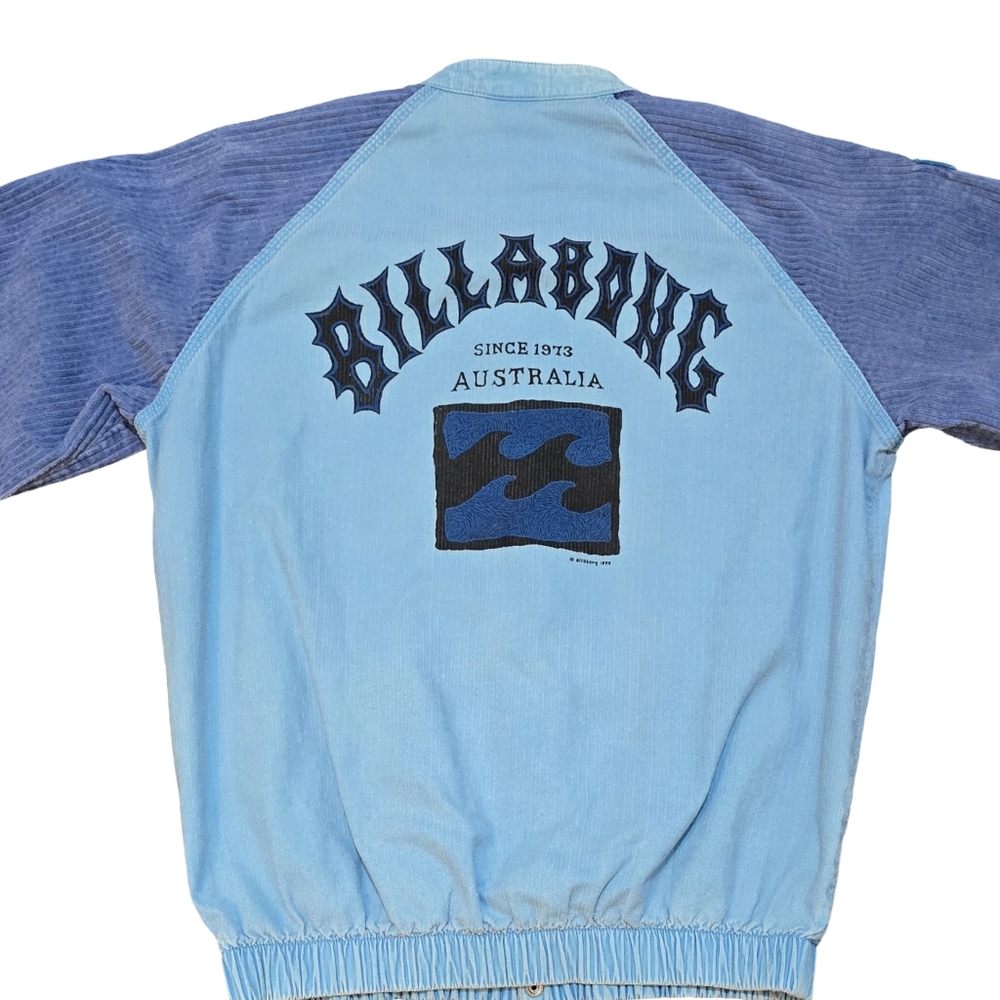 VINTAGE Billabong Jacket Mens Large Two Tone Blue Surf Skate 90s Corduroy - Picture 3 of 10